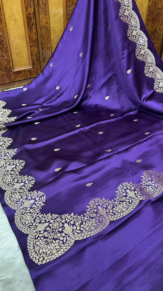 Handloom Pure Mashru Silk Kaduwa Weaving Banarasi Saree