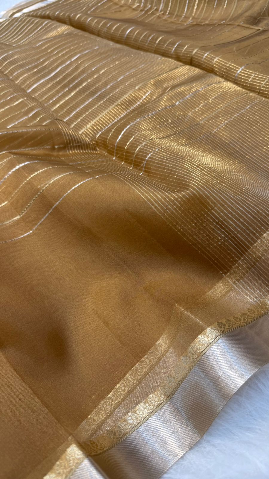 Pure Banarasi Soft Organza Silk Zari lines zari border saree