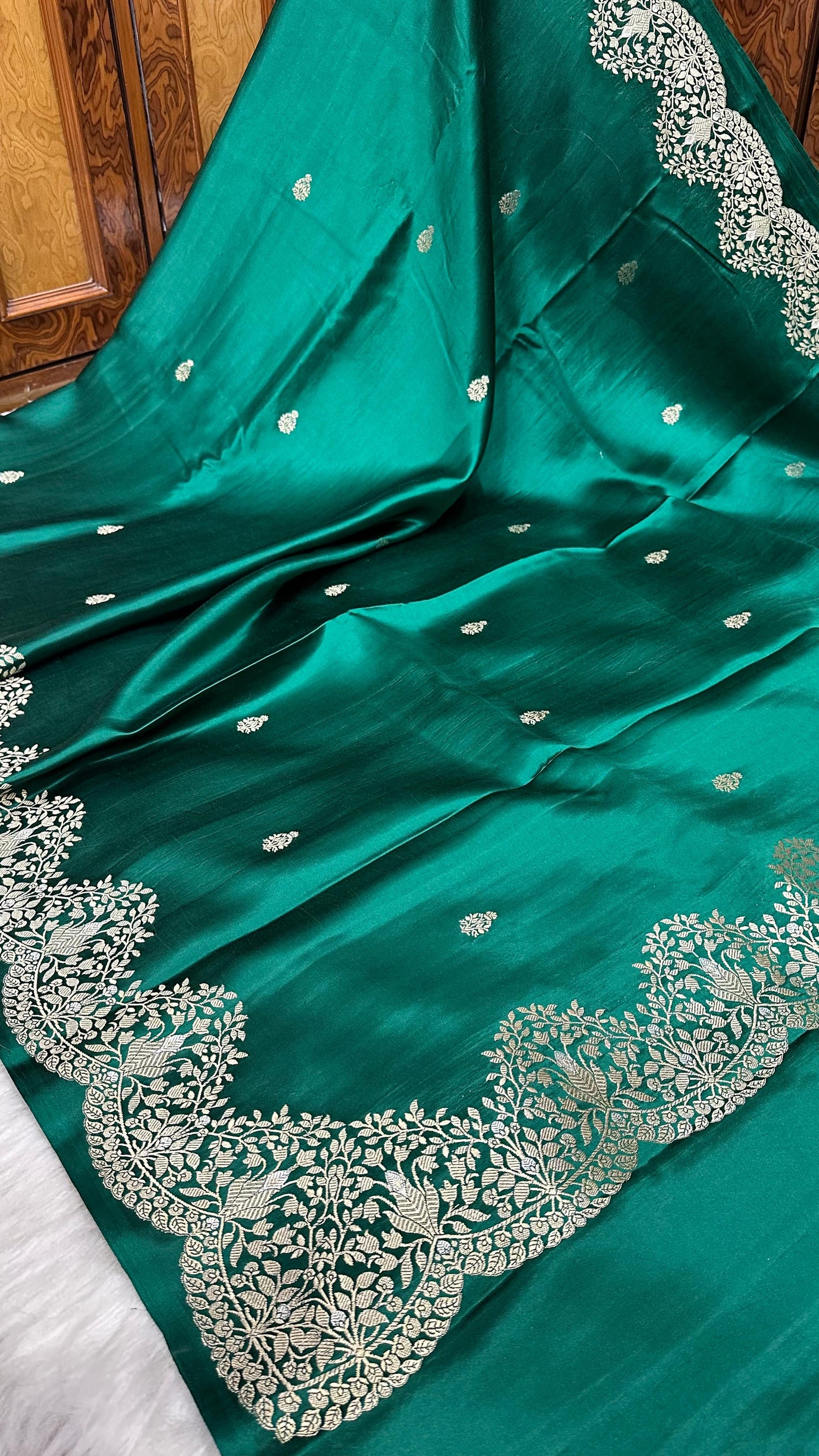 Handloom Pure Mashru Silk Kaduwa Weaving Banarasi Saree