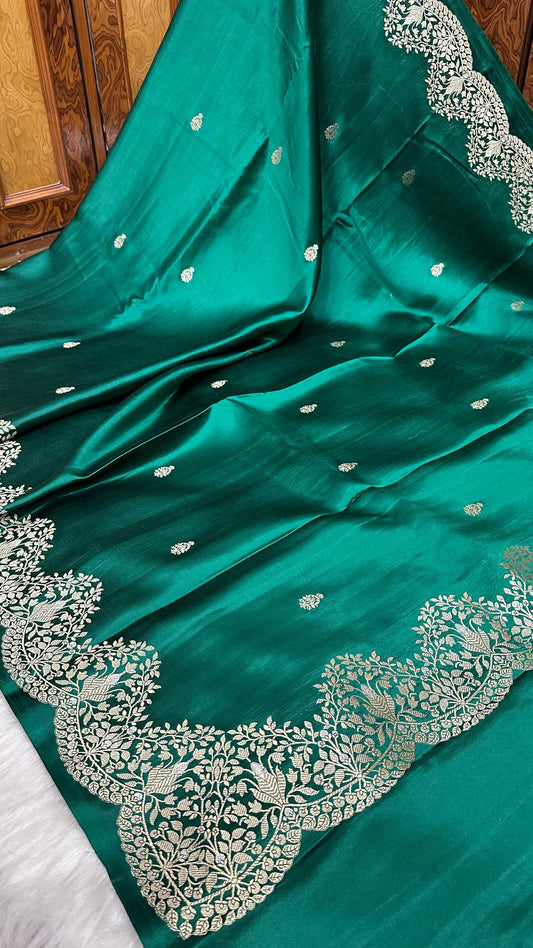 Handloom Pure Mashru Silk Kaduwa Weaving Banarasi Saree