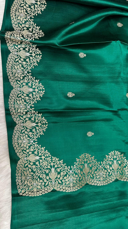 Handloom Pure Mashru Silk Kaduwa Weaving Banarasi Saree